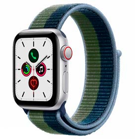 Apple Watch SE (GPS + Cellular, 40mm) Caixa de Alumínio Prateada Pulseira Loop Azul-Abissal/Verde Musgo
