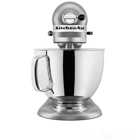 Batedeira Planetária Artisan KitchenAid Stand Mixer com 10 Velocidades e 03 Batedores Contour Silver