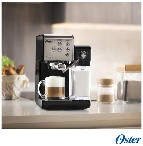 Cafeteira Expresso Prima Latte Preta 1170w Oster Cafeteira Oster Primalatte Evolution Para Cafe Espresso Preta E Aco Escovado Bvstem6701ss