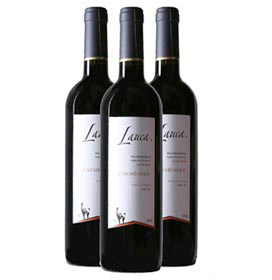 Kit com 03 Unidades de Vinho Tinto Lauca Wines Carmenere 2019 com 750ml
