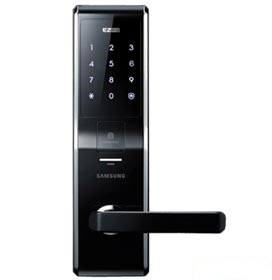 Fechadura Digital e Biométrica Samsung Preta e Prata - SHS-H705