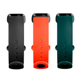 Kit com 03 Braceletes para Mi band 5 de Silicone Preto, Laranja e Verde Escuro - Xiaomi - XM568COL